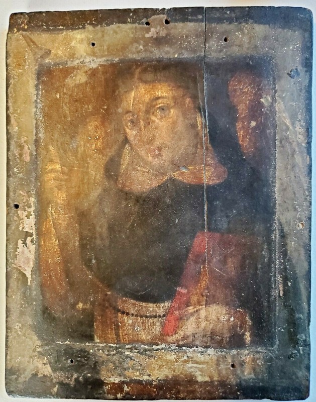 Very Rare 15th, 16th Century Old Master Portrait Painting on Wood, c 1490 gallery