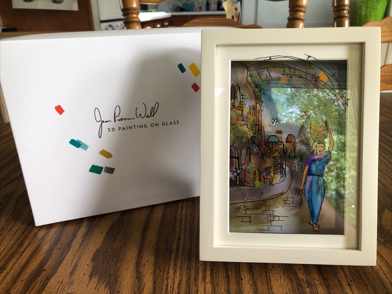 Jean Pierre Weill Vitreography 3D Painting On Glass Framed “Ruth” Box Retired