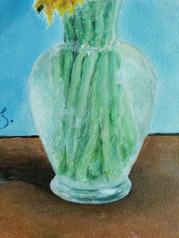 Original Acrylic Painting - Vase with Sunflowers by Kade Slayton gallery