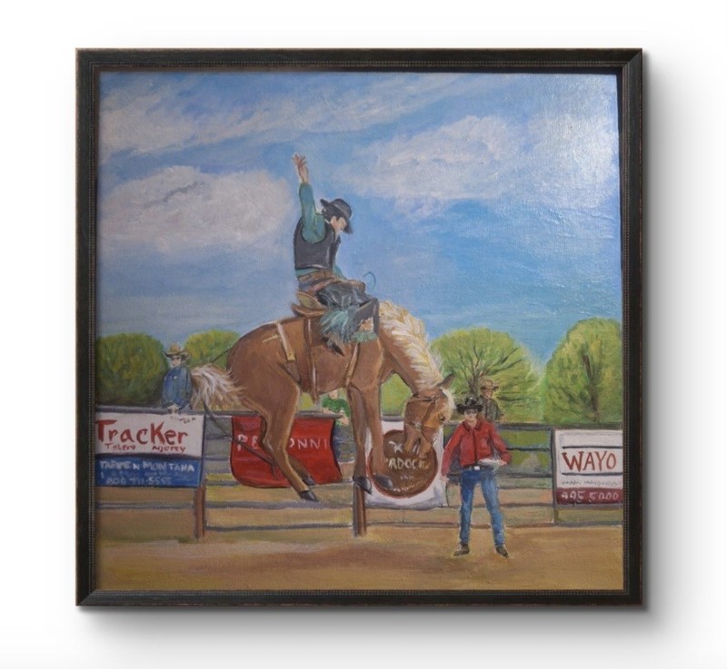Rodeo Fun 12×12 Canvas Panel Painting