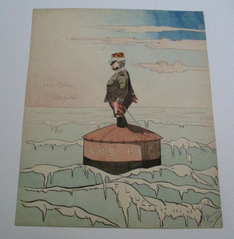 ANTIQUE PAINTING PORTRAIT OLD MILITARY POLITICS ILLUSTRATION 1900 DONNIO RARE