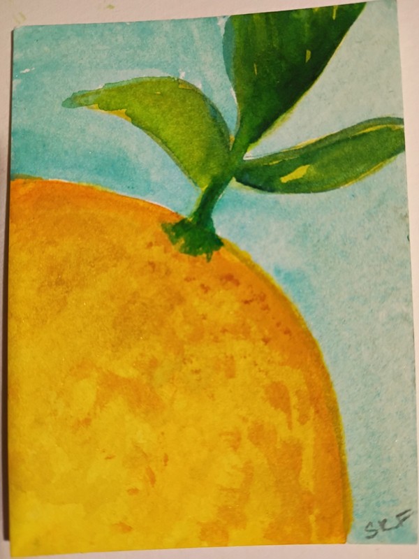 Original ACEO Lemon, Watercolor Painting Art by Sharon Foster gallery