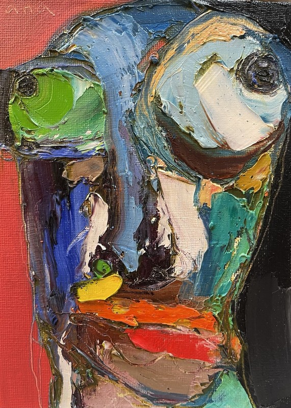 Original abstract painting oil on canvas board 5×7 in by Anastasiya Kimachenko