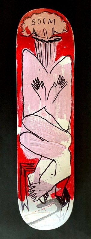 Gino Perez Hand Painted Sugar Skate Co Skateboard Deck – Hand Signed – Rare!