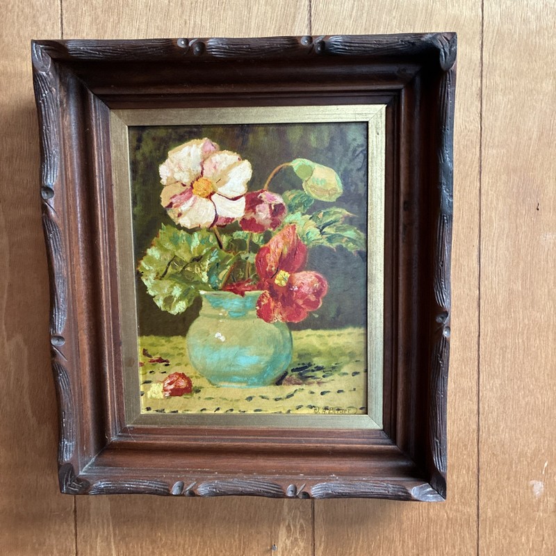 D. H. Berger Original Still Life Painting In Original Frame – Flowers In A Vase