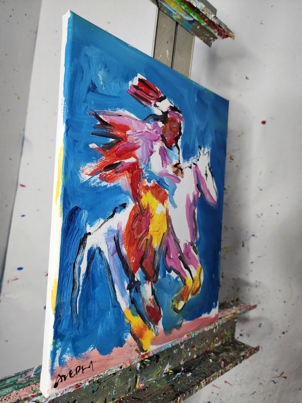 Aleph Original Art Native American 14x11 Abstract Expressionist Painting Canvas gallery