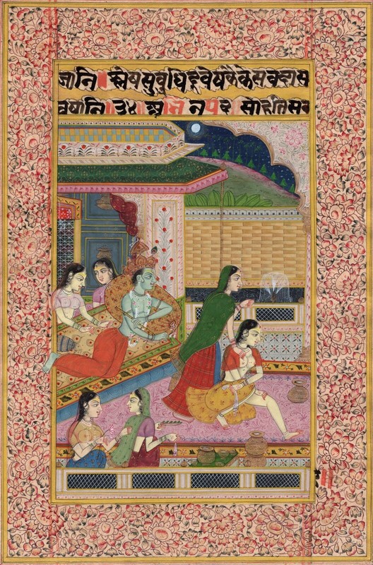 Radha Krishna Ethnic Miniature Painting Handmade Indian Hindu History Folk Art