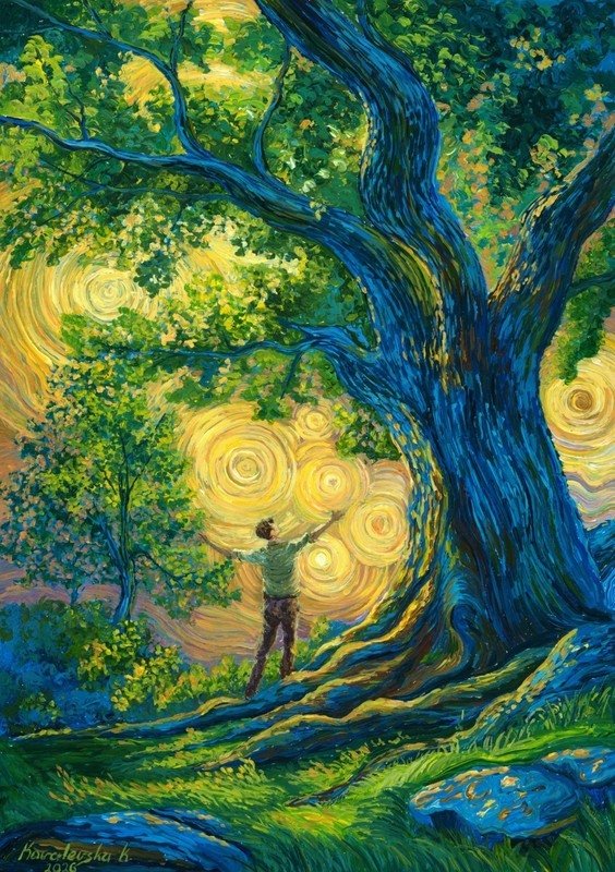 art painting A4 139KvK acrylic landscape in the style of Vincent van Gogh