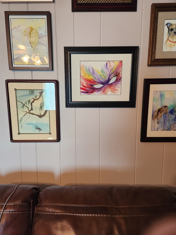 Original Watercolor Painting "WORKS BY FLO" Signed-Mat/Frame/Glass- 8" X 10" gallery