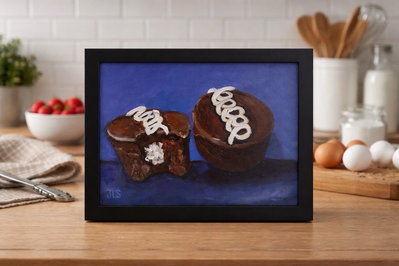 Chocolate Cupcake Painting Dessert Wall Art Nostalgic Kitchen Decor gallery
