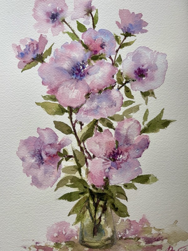 Original Watercolor Painting Still Life 9×12 Flowers Floral