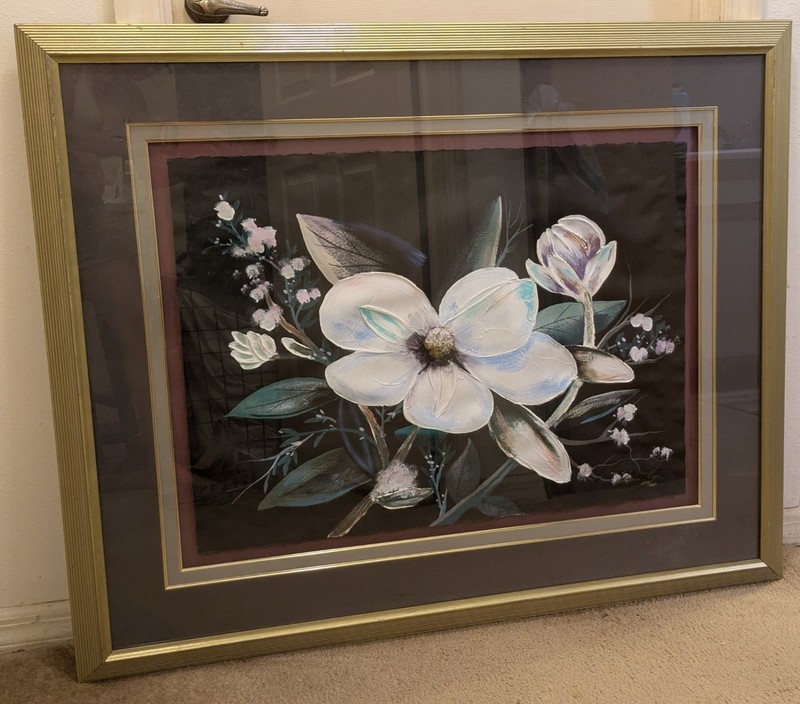 LARGE FLORAL TEXTURED OIL PAINTING SIGNED NUMBERED & FRAMED BY STEPHEN KAYE RARE