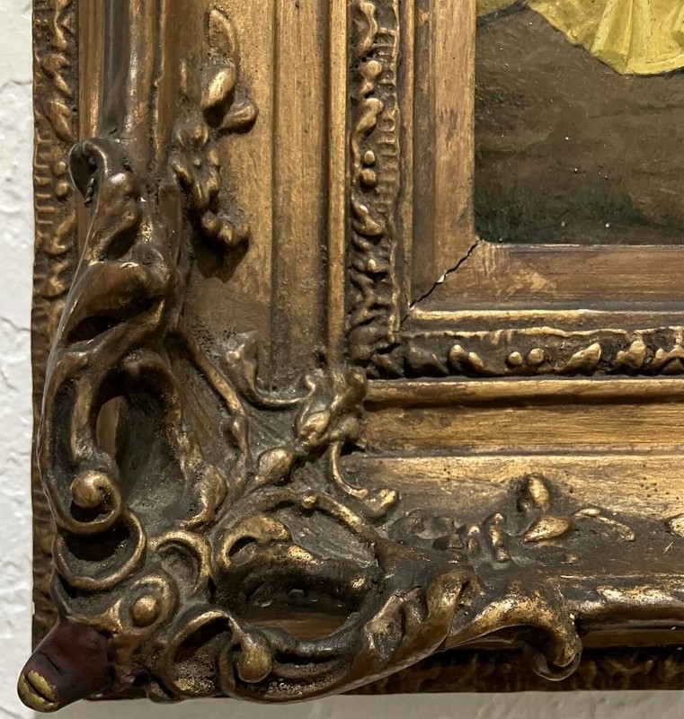 ANTIQUE SPANISH Painting ~ SEVILLA COSTUMBRISTA ~ c.1880 Fine Genre FRAMED OIL gallery