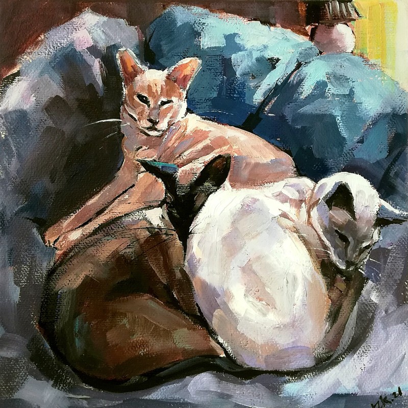 Custom Pet Portrait Dog Cat Animal Original Oil Painting From Photo gallery