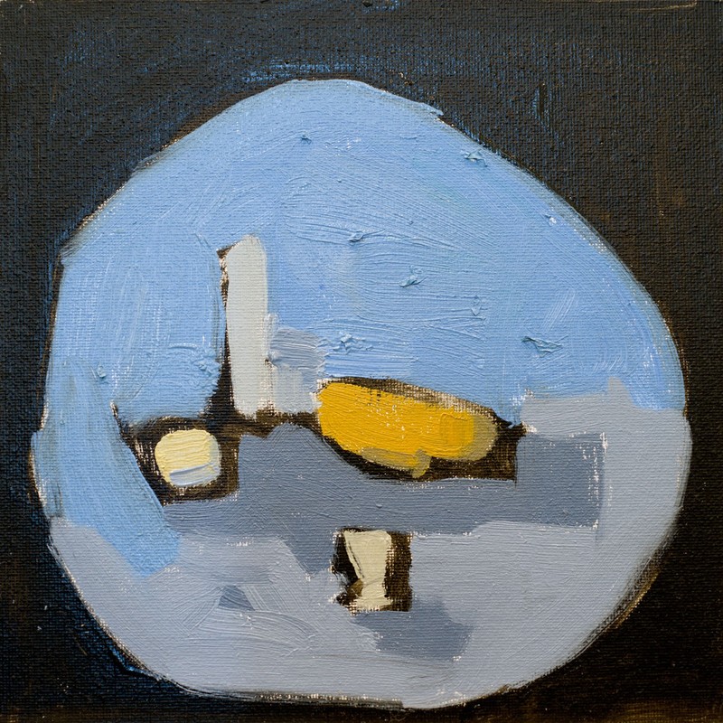 Contemporary Original Oil Painting Semi Abstract Imagined 8 x 8 Aldo Cherres Art