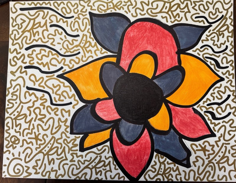 Angel Ortiz LAII / LA2 FLOWER PAINTING (14×18)