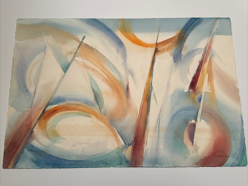 ABSTRACT EXPRESSIONISM PAINTING MODERNISM LISTED NEW YORK MAURICE SILBER VINTAGE