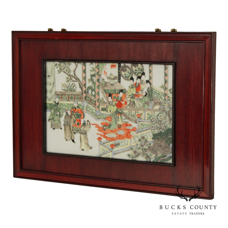 Chinese Framed Porcelain Plaque