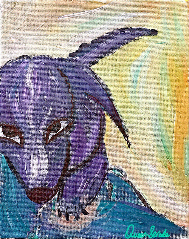 original painting animal pet dog a dogs love 8X10 fine wall art home decoration