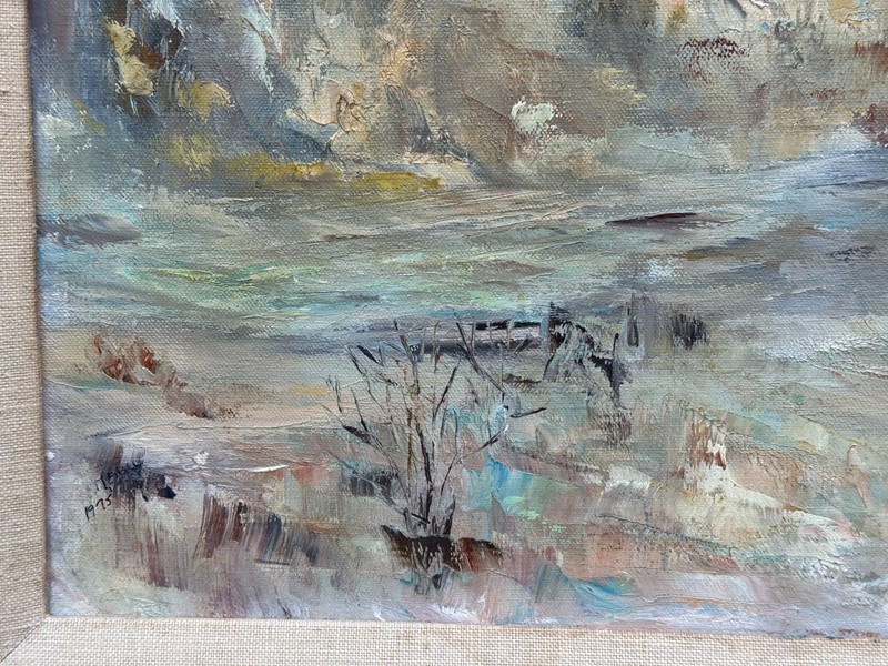 MARY BUCKLIN VINTAGE OIL PAINTING RIVER LANDSCAPE GREENWICH CT MABU DEVEREUX ART gallery