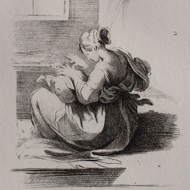 Benigno Bossi after Parmigianino portrait of a woman Mannerism etching handmade 1784