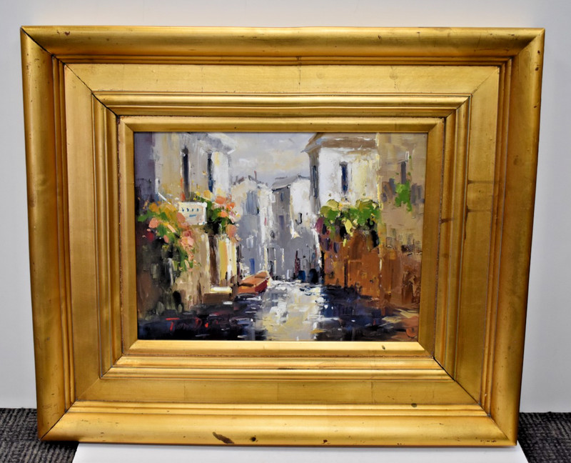 Framed Venice Oil Painting