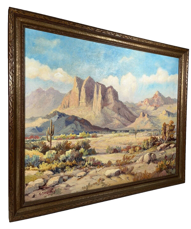 GODFREY VESELY PLEIN AIR IMPRESSIONIST ARIZONA DESERT LANDSCAPE OIL PAINTING gallery