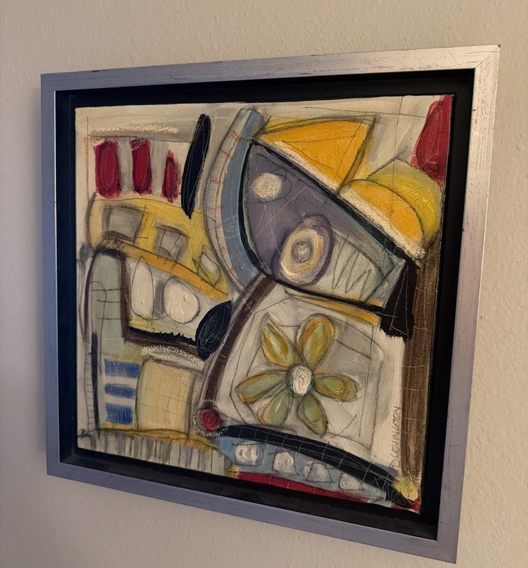 Daphne Covington Painting Signed Original Framed Tilted Tulip 12×12