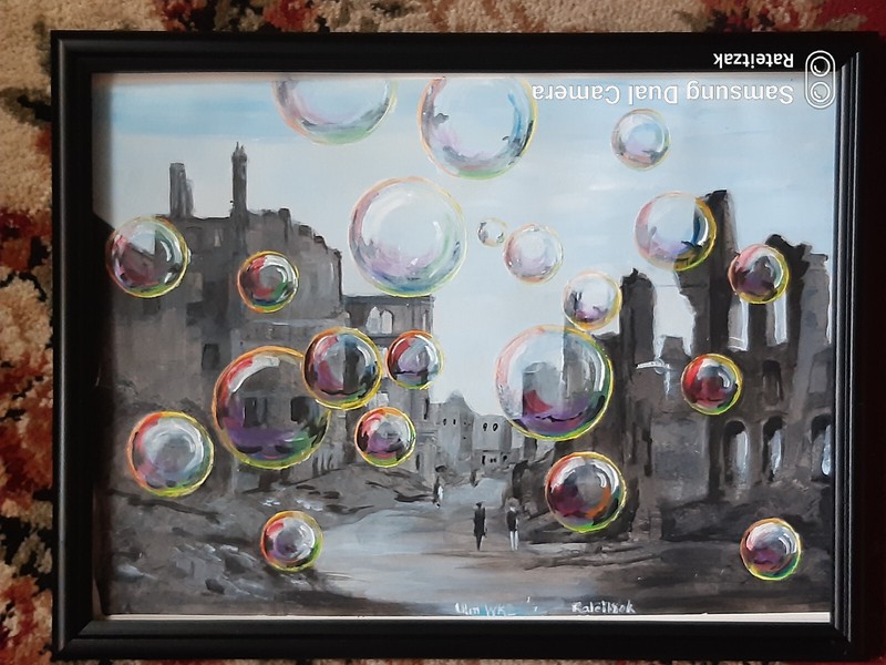 Original Rateitzak 1A FineArt Collectable Oil Painting WW2 Ulm Hope A3 gallery