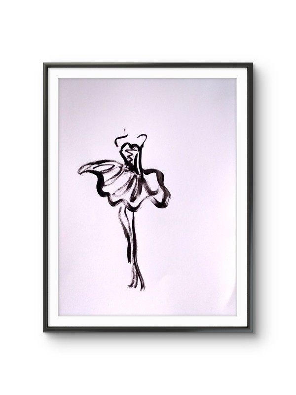 Original Abstract 9×12 Figurative Woman Acrylic Paper Art Signed Contemporary