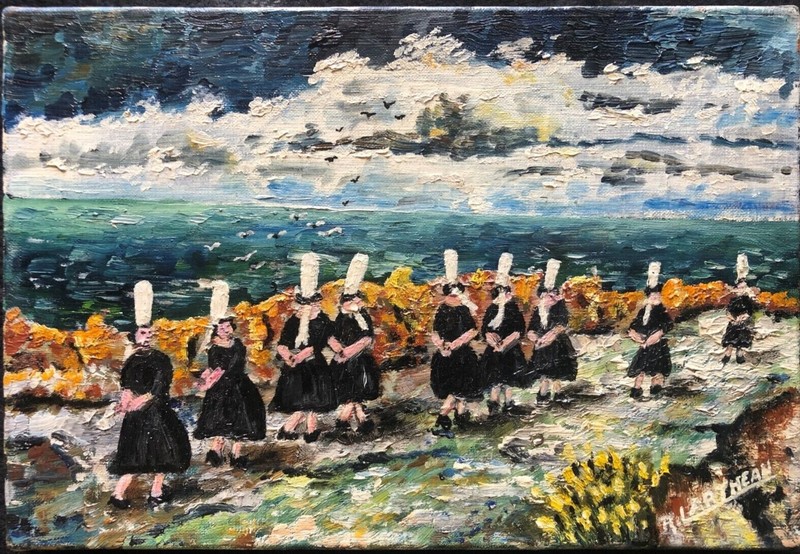 Surrealist Pilgrimage Procession of Breton Women at Pardon Ceremony R Larthean 