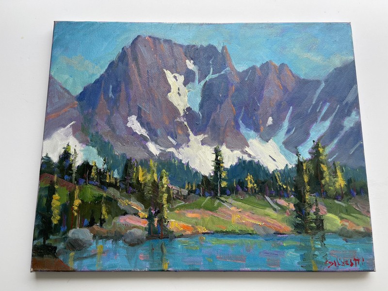 Silvio Silvestri PAINTING LANDSCAPE LISTED AMERICAN ARTIST Sierras Oil Scene 20”
