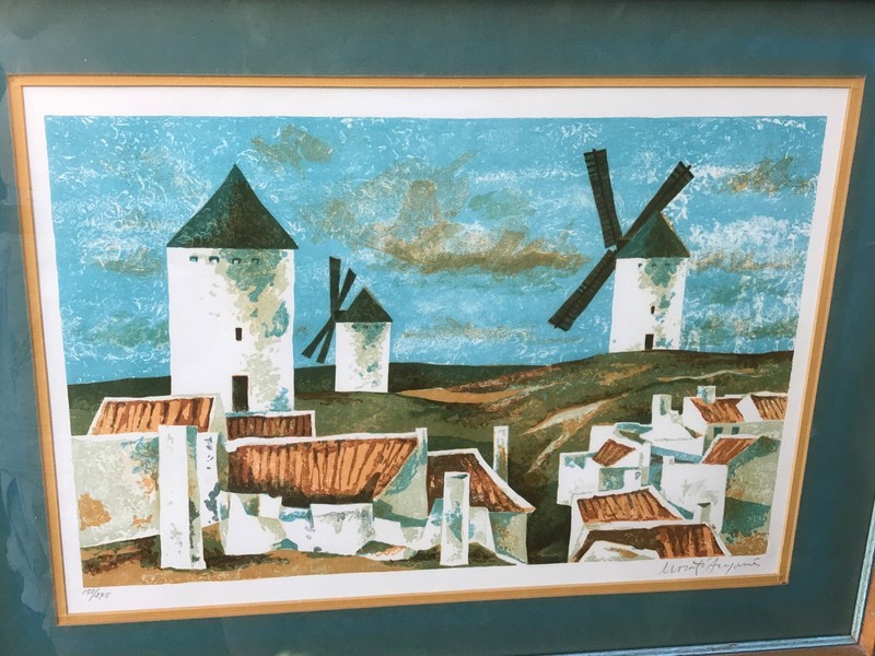 MORATO ARAGONES Vintage ABSTRACT CUBIST MODERN SURREALIST MID CENTURY SERIGRAPH gallery