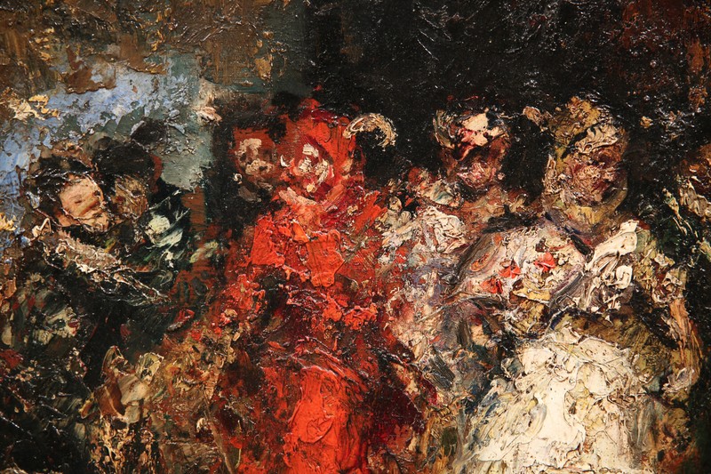 19th Century French Expressionism Painting Adolphe Monticelli Mascaraed Party gallery