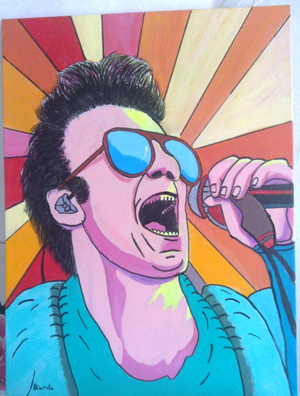 Pop Art Rock Star Singer Poster Style 18x24 Original Acrylic Canvas Painting gallery