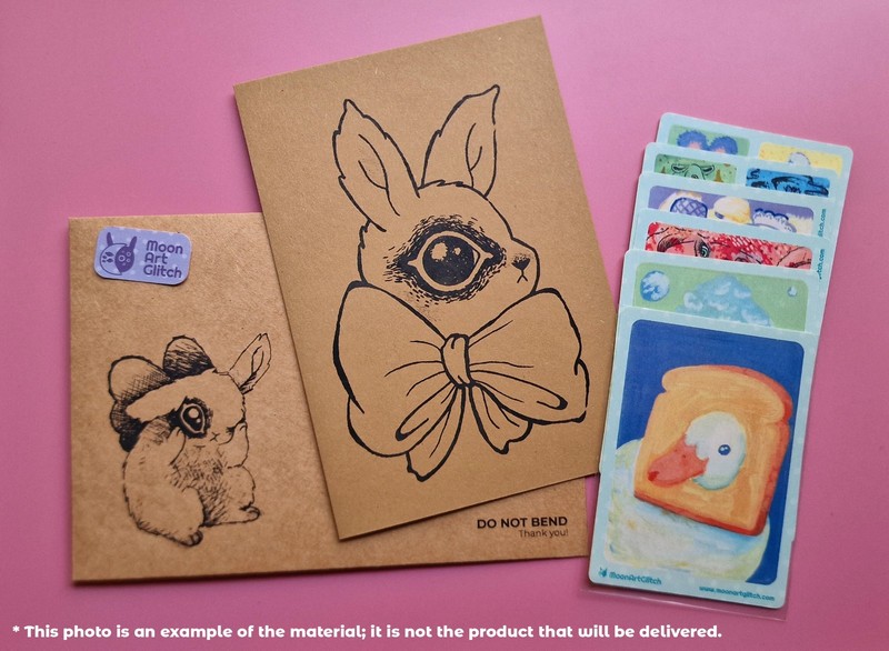 Aceo PRINT STICKER by MoonArtGlitch ~ Pack 3B ~ Frog Cat Hamster Animal Cards gallery