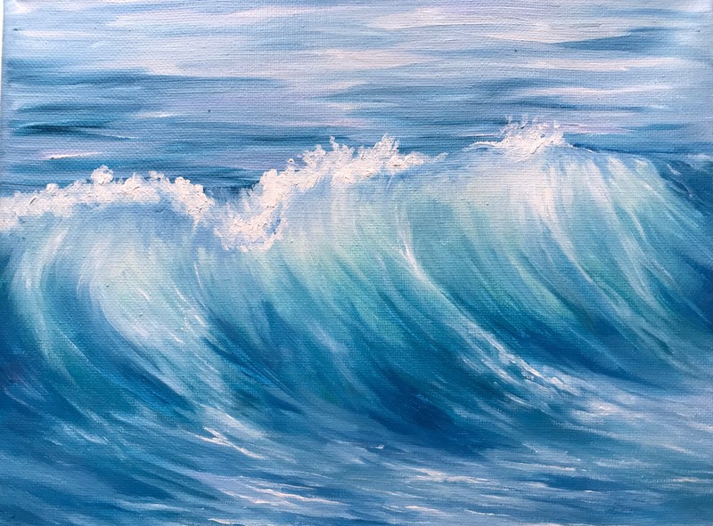 Original Ocean Oil Painting On Canvas Waves Seascape Tropical Beaches 8×10