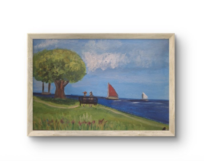 Contemporary Relaxing Day 5x7 Acrylic Painting gallery