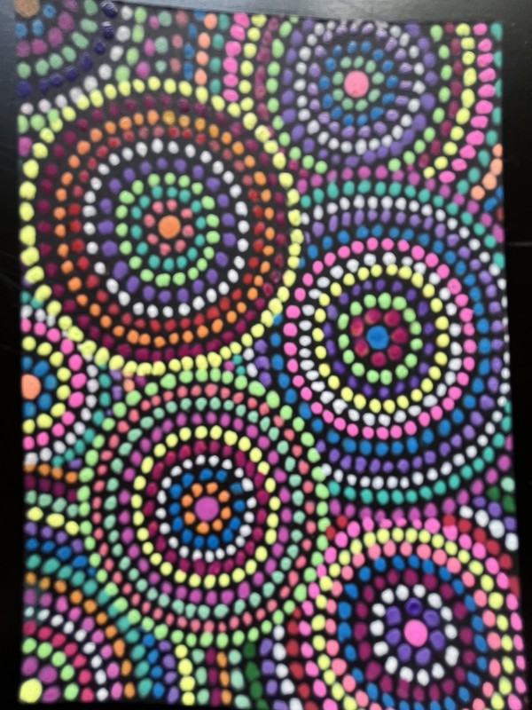 Original ACEO Art Card Painting Colorful Mandala