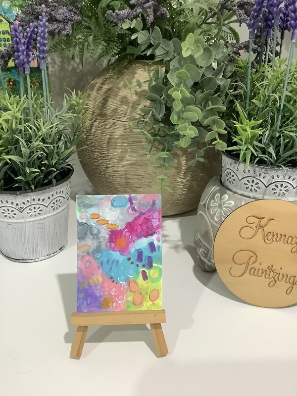 ACEO By Kenna art card Original Abstract 2.5”x 3.5” Signed ÀTC gallery
