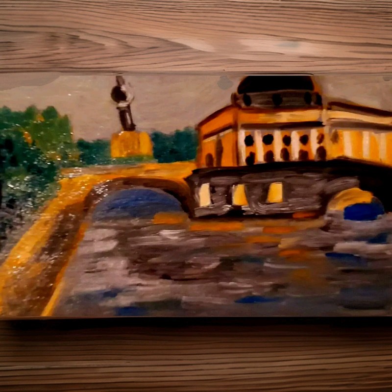 Berlin Original Oil Painting Museum Island Wall Art Berlin TV Tower Germany Art