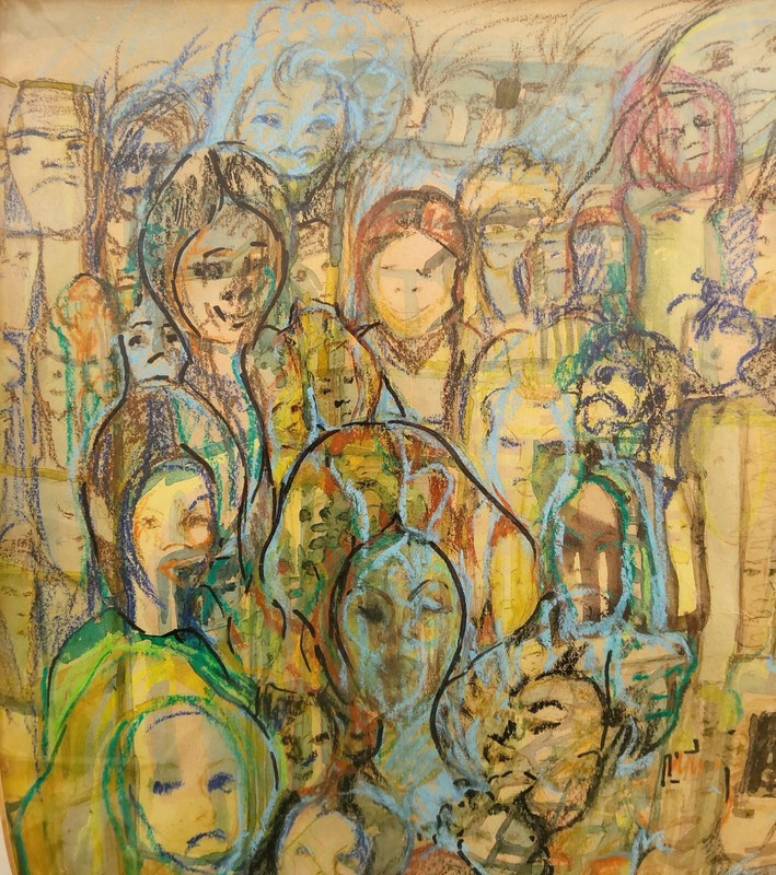 HANNAH LEVI (1914-2006), Pastel & Watercolor on Paper, Figures , Signed gallery