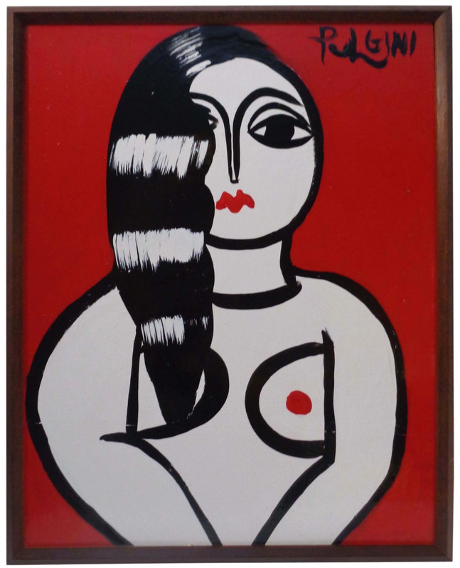 THOMAS PULGINI (US, b1965) AMERICAN POP ART VINT SGND ABSTRACT FGRTV O/B, FRAMED