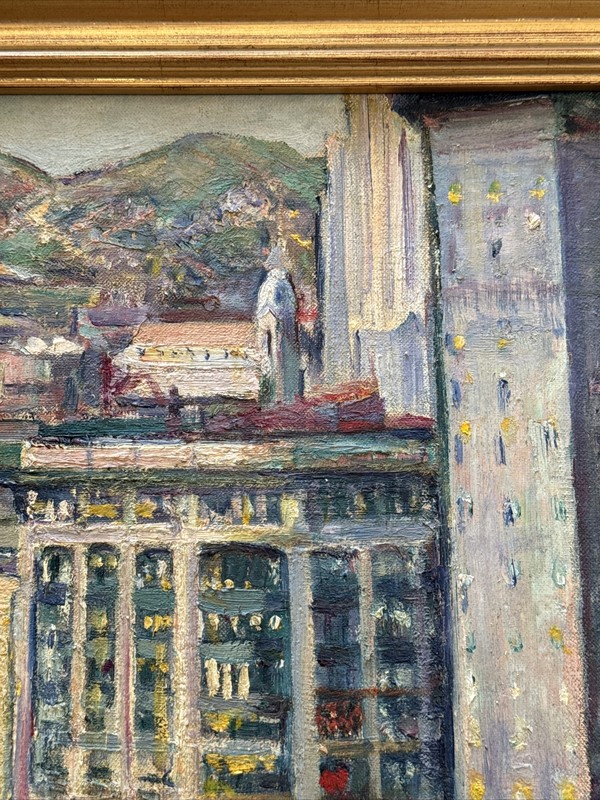 ANTIQUE CALIFORNIA PAINTING BERTHA WALKER GLASS SAN FRANCISCO WPA REGIONALISM gallery