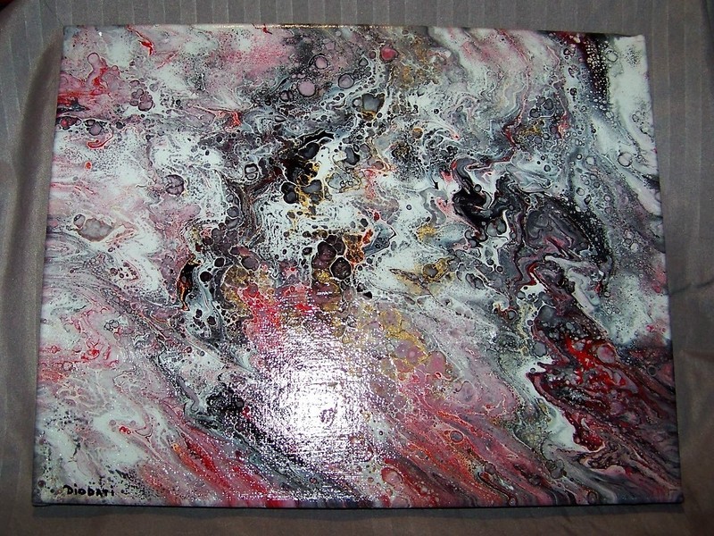 Original Abstract Painting Contemporary Pour Painting – Primordial Creation