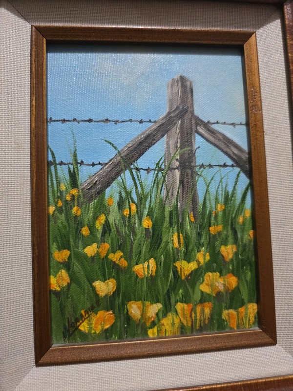 Vintage Lorraine Anderson Painting Wooden Framed Signed 1992 Landscape gallery