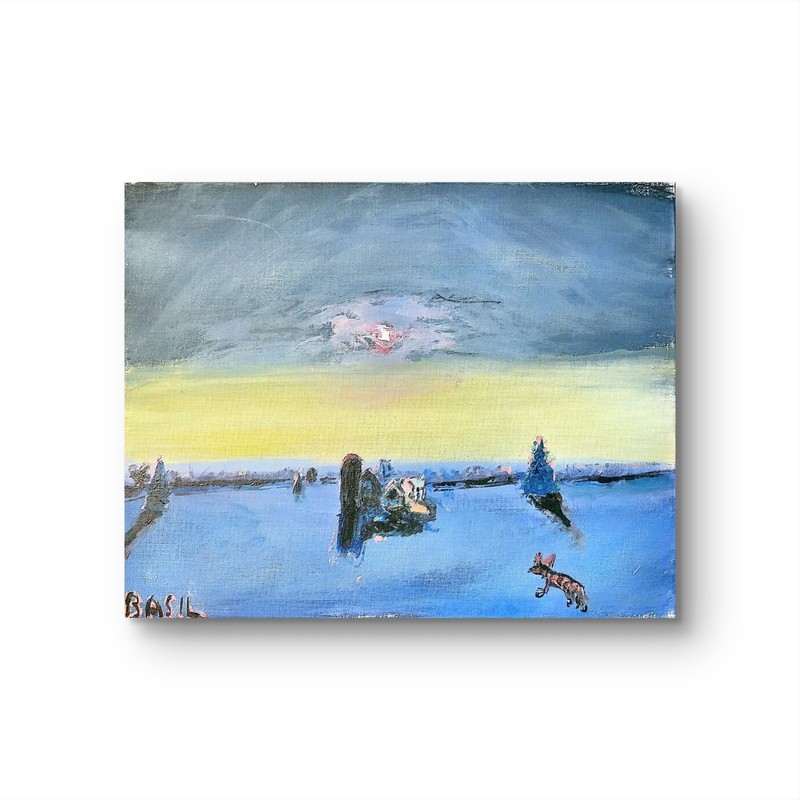 Farm At Sunrise Original Expressionism Acrylic Abstract Canvas gallery