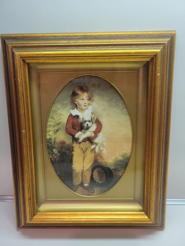 The boy with dog titled «Master Simpson» artwork by Arthur William Devis. 