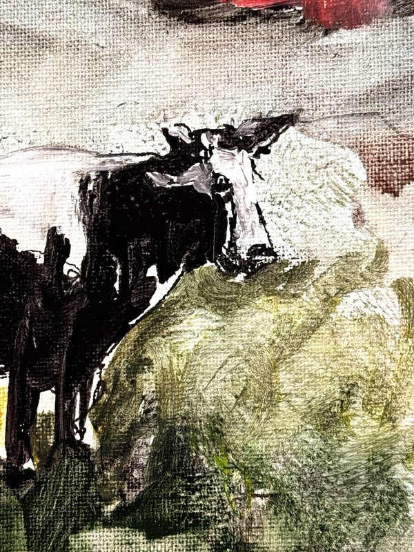 Original Abstract Expressionism 11x14 Cow Handmade Signed Unique Fine Art 76 gallery