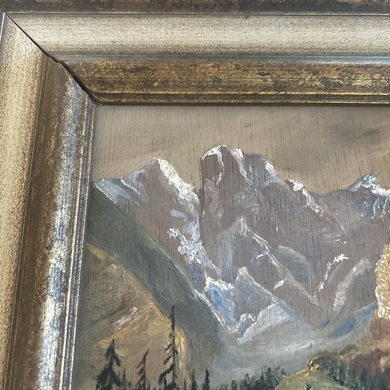 Original Landscape Oil Painting, Signed, Framed Van Alessandro Arapahoe Glacier gallery